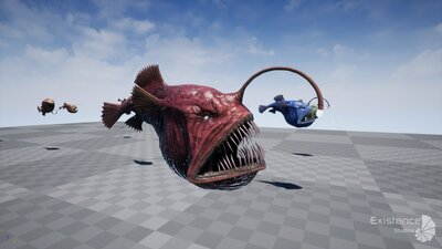 The Anglerfish 02 Curse. low poly fish. Ocean predator. Angler fish 3d model 