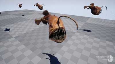 The Anglerfish 02 Curse. low poly fish. Ocean predator. Angler fish 3d model 