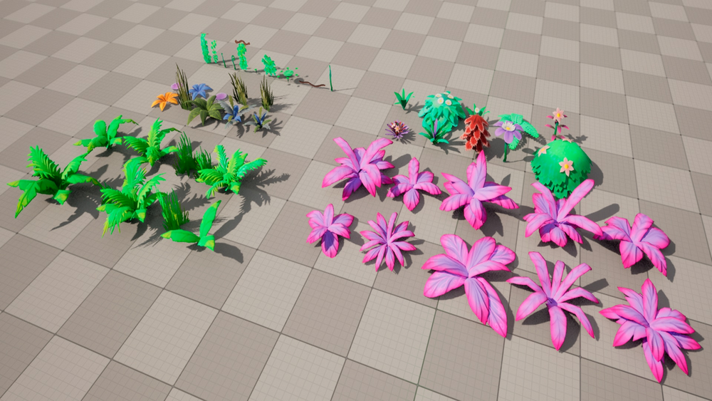 Stylized Plants and Grass 