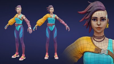 Stylized Cyberpunk 3D Animated Character 