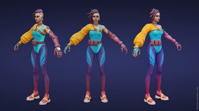 Stylized Cyberpunk 3D Animated Character 