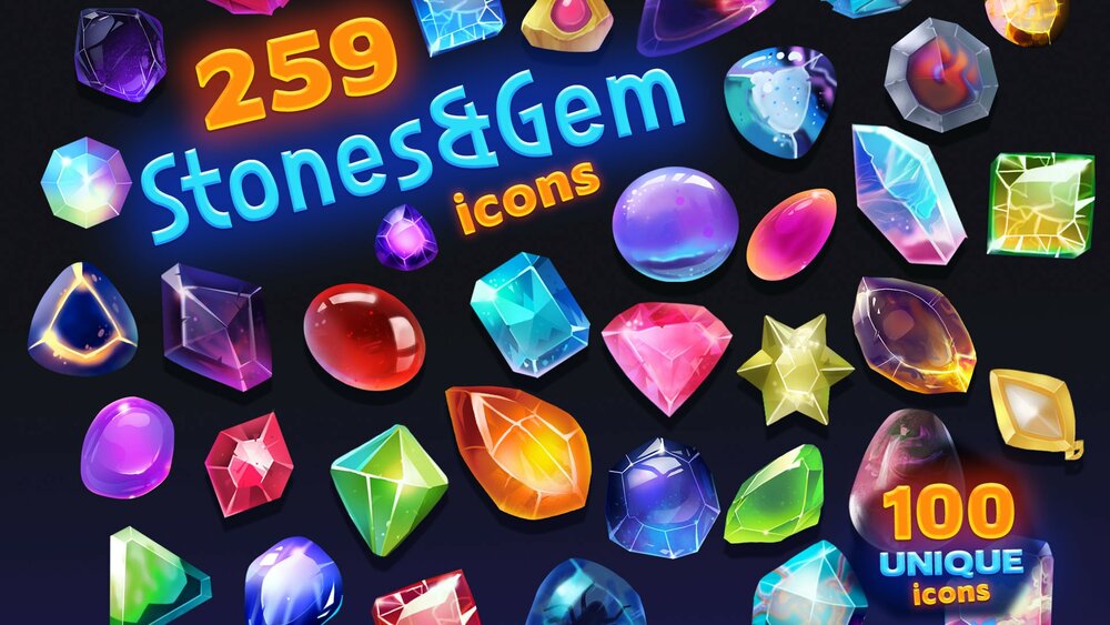 Stones And Gem Icons 