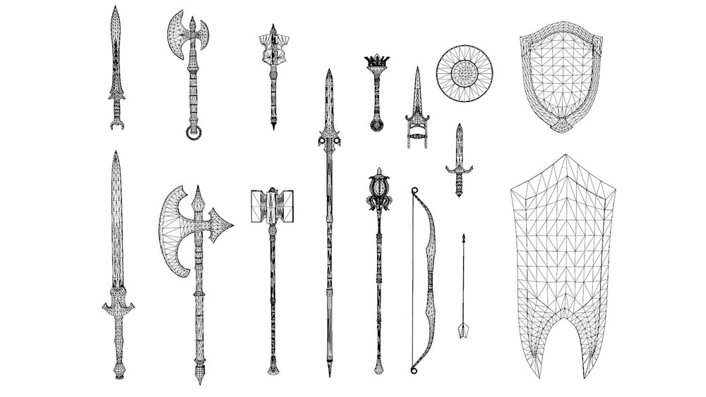 Silver Fantasy Weapon Set 