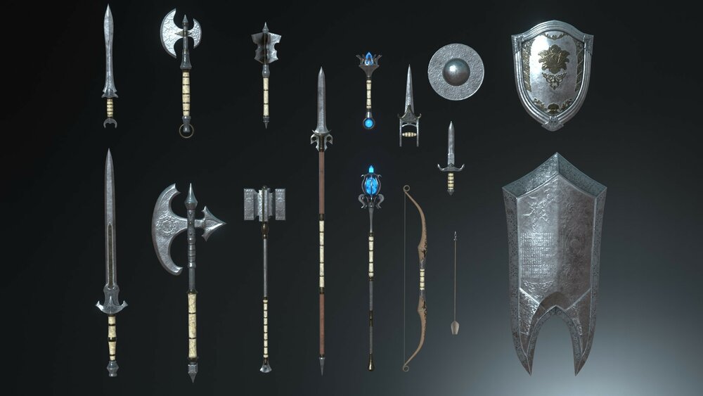 Silver Fantasy Weapon Set 