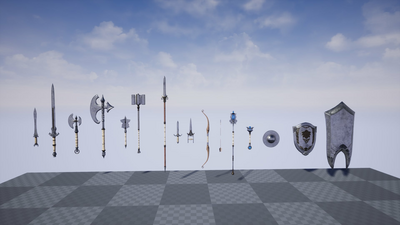 Silver Fantasy Weapon Set 