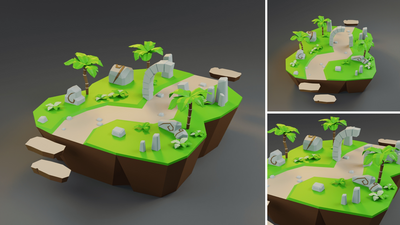 Low Poly Worlds Islands Exteriors Pack 4 