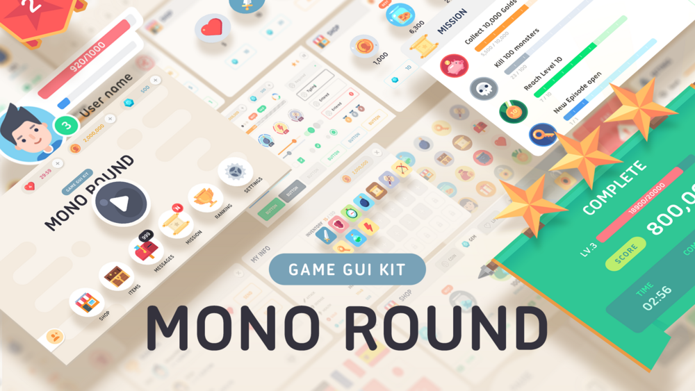 GUI Kit - Mono Round 