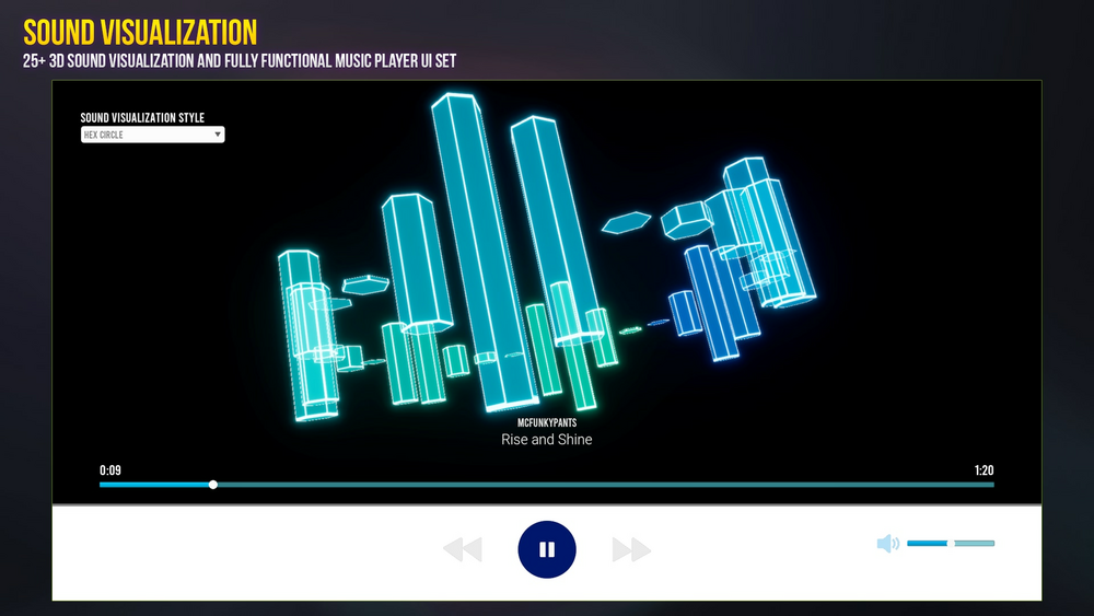 3D Sound Visualization With Music Player UI 