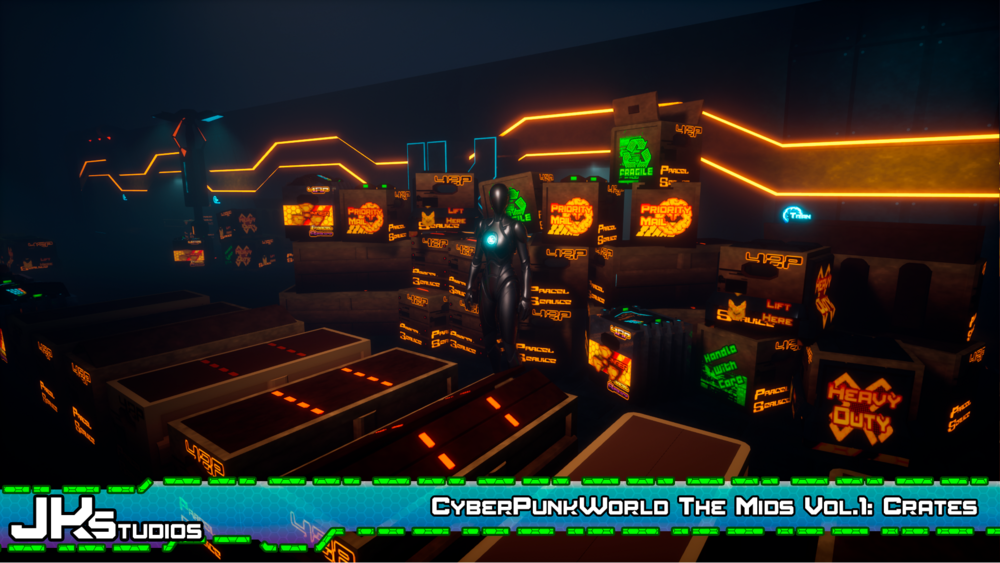 CyberPunkWorld ,The Mids : Animated Crates & Boxes. 