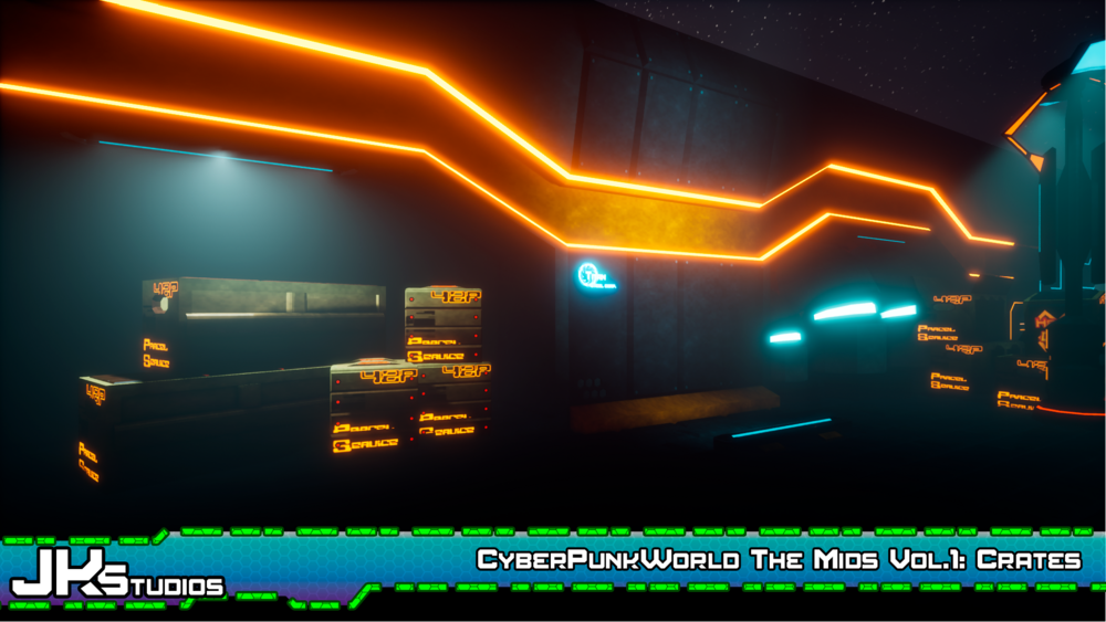 CyberPunkWorld ,The Mids : Animated Crates & Boxes. 