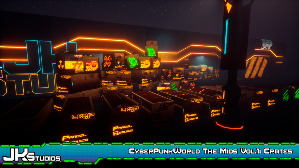 CyberPunkWorld ,The Mids : Animated Crates & Boxes. 