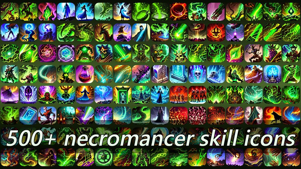 500+ necromancer skill icons 