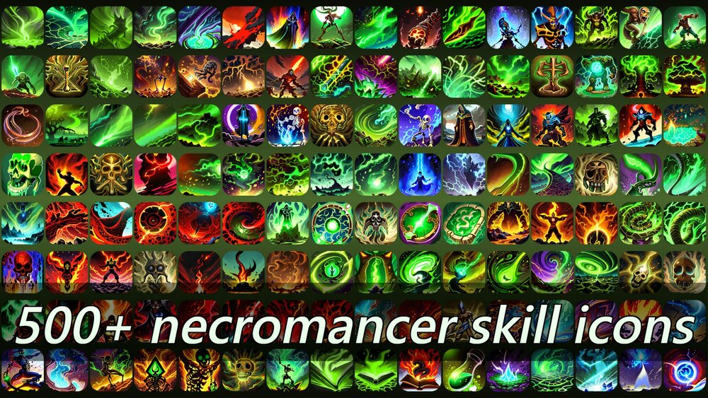 500+ necromancer skill icons 