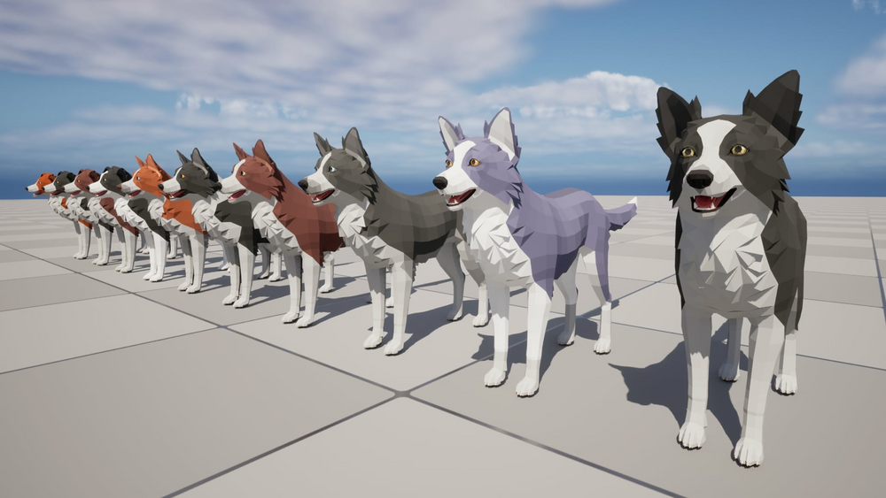 LowPoly Dog - Border Collie 