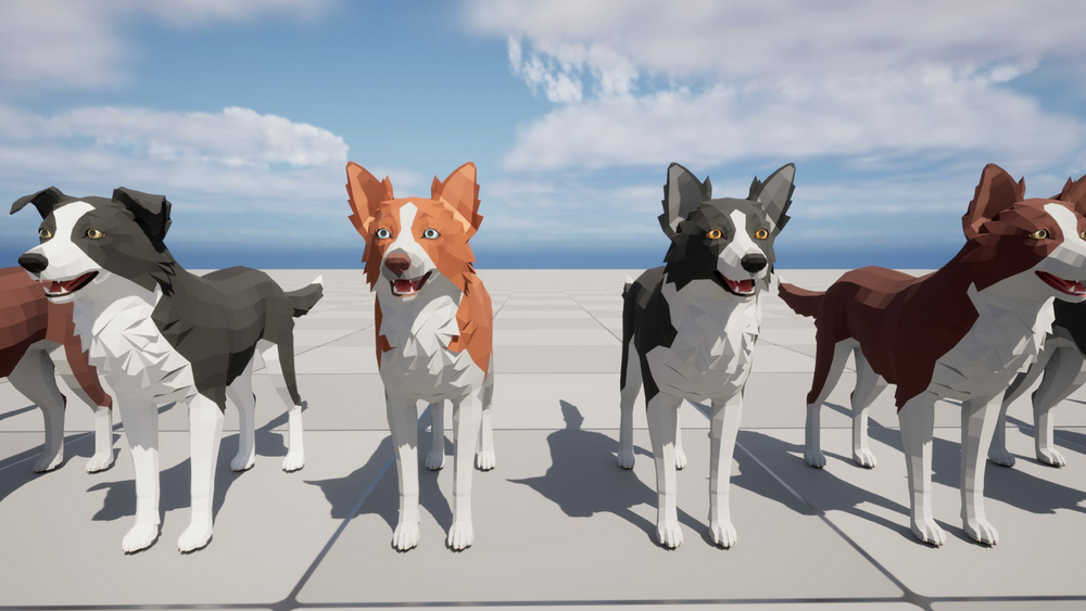 LowPoly Dog - Border Collie 