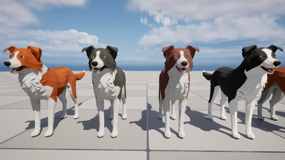 LowPoly Dog - Border Collie 