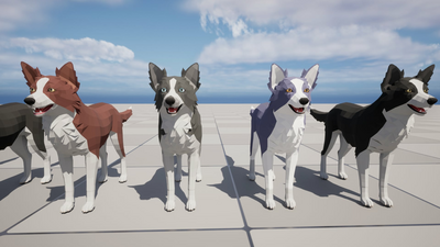 LowPoly Dog - Border Collie 