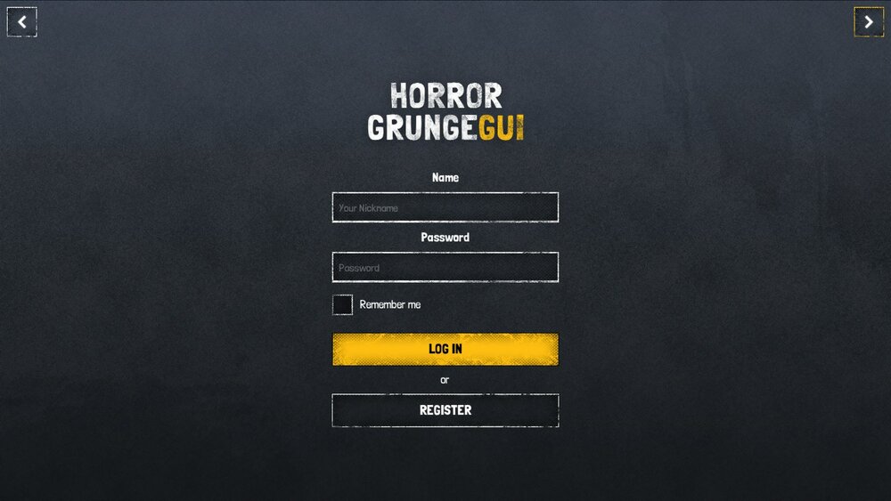 Horror / Grunge / Military Dark GUI / UI KIT + psd/ai source files 