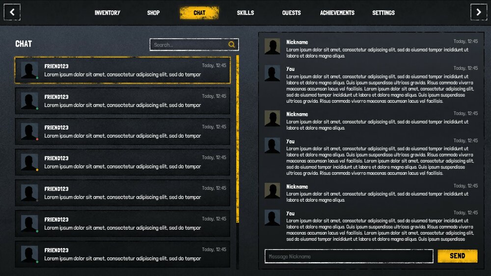 Horror / Grunge / Military Dark GUI / UI KIT + psd/ai source files 