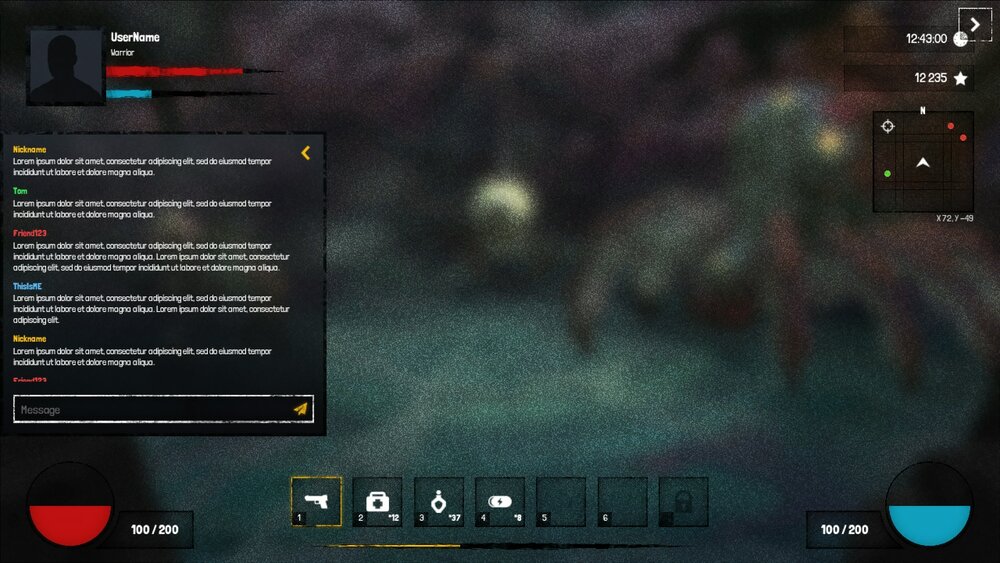 Horror / Grunge / Military Dark GUI / UI KIT + psd/ai source files 