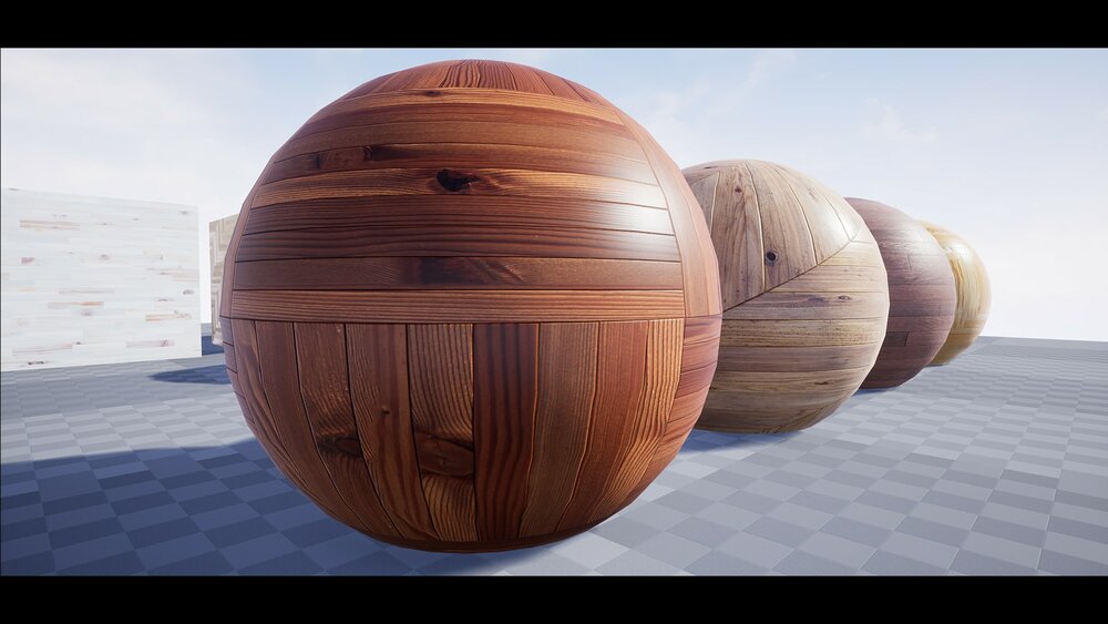 Procedural Wood Parquet Material 