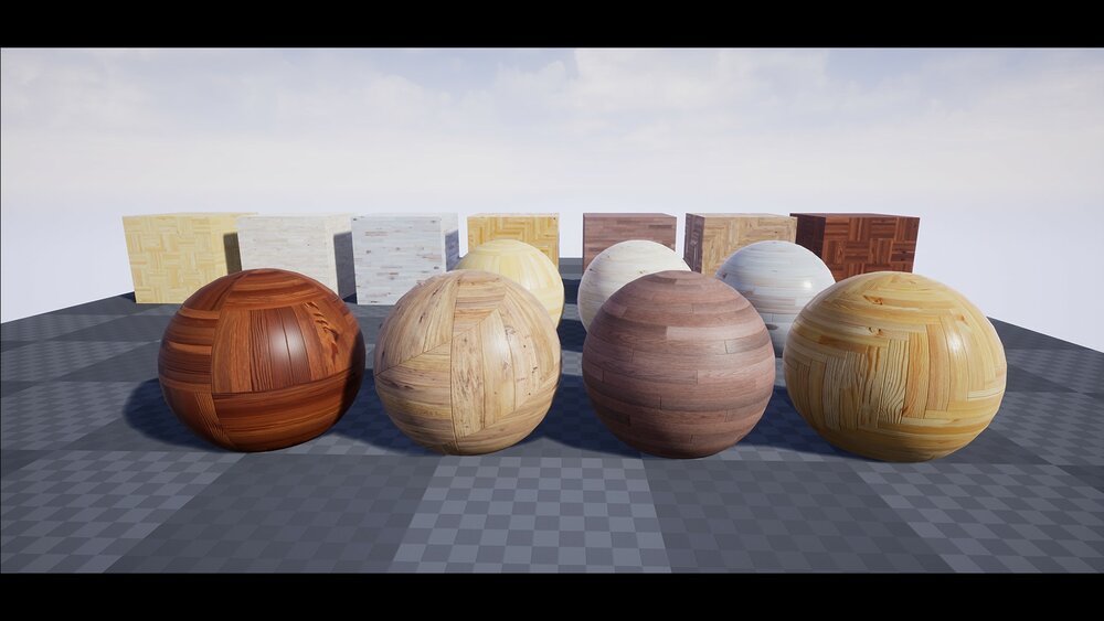 Procedural Wood Parquet Material 