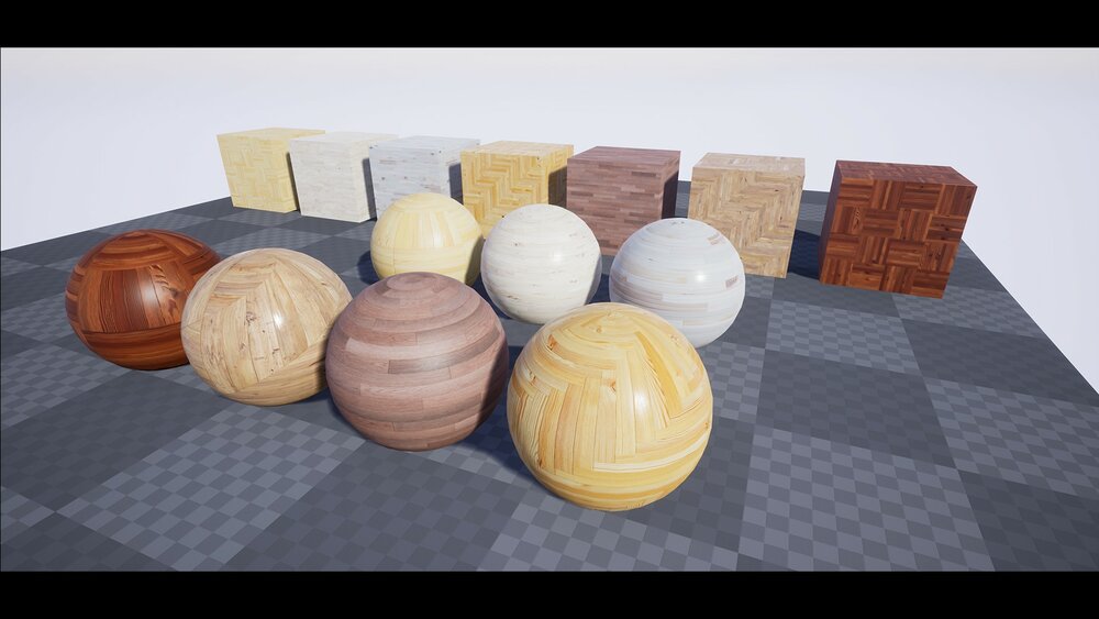 Procedural Wood Parquet Material 