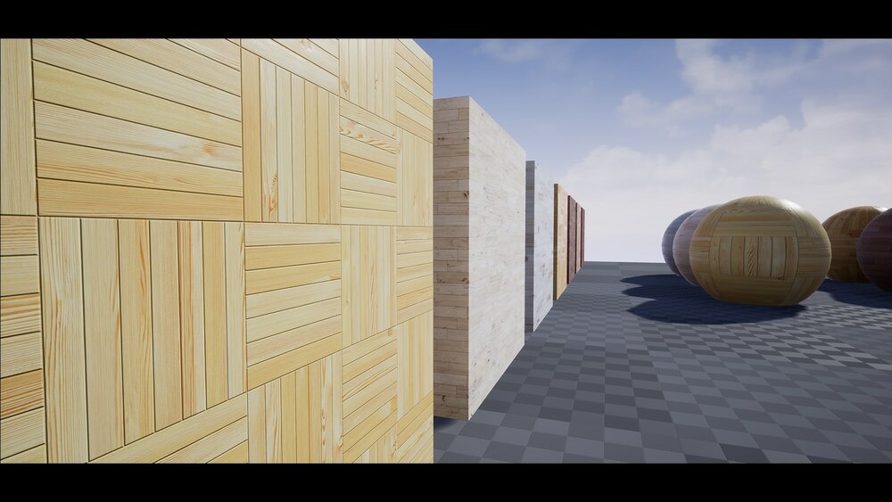 Procedural Wood Parquet Material 