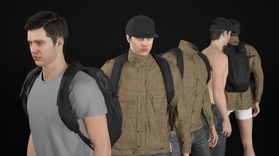 Man - Autumn Outfit 4 - Modular - Rigged 