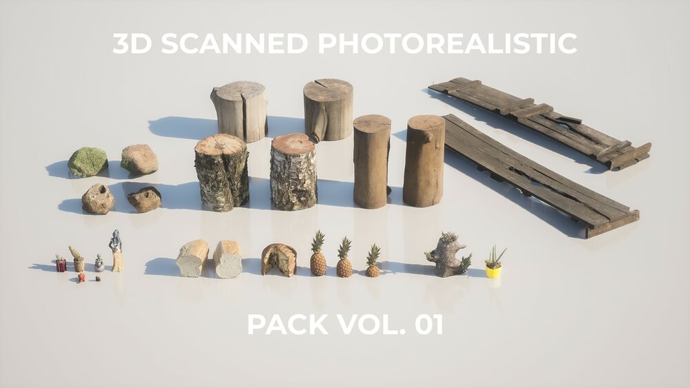 3D Scanned Photorealistic Pack Vol. 01 