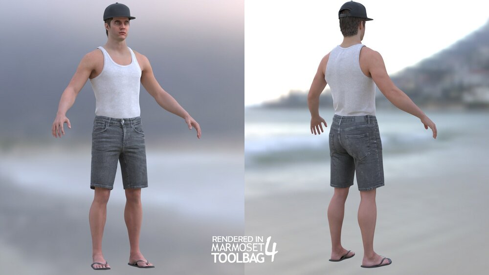 Man - Summer outfit 11 - Modular - Rigged 