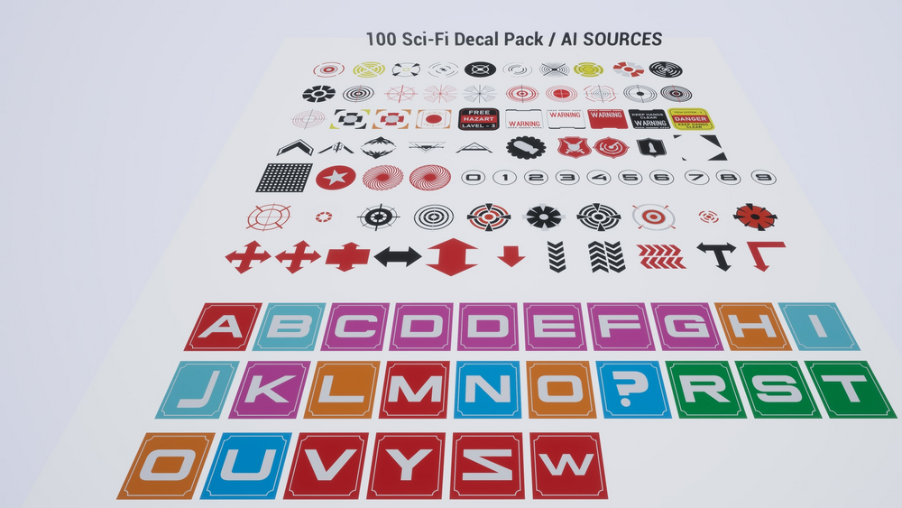 100+ Sci-Fi Decal Package / AI SOURCES 