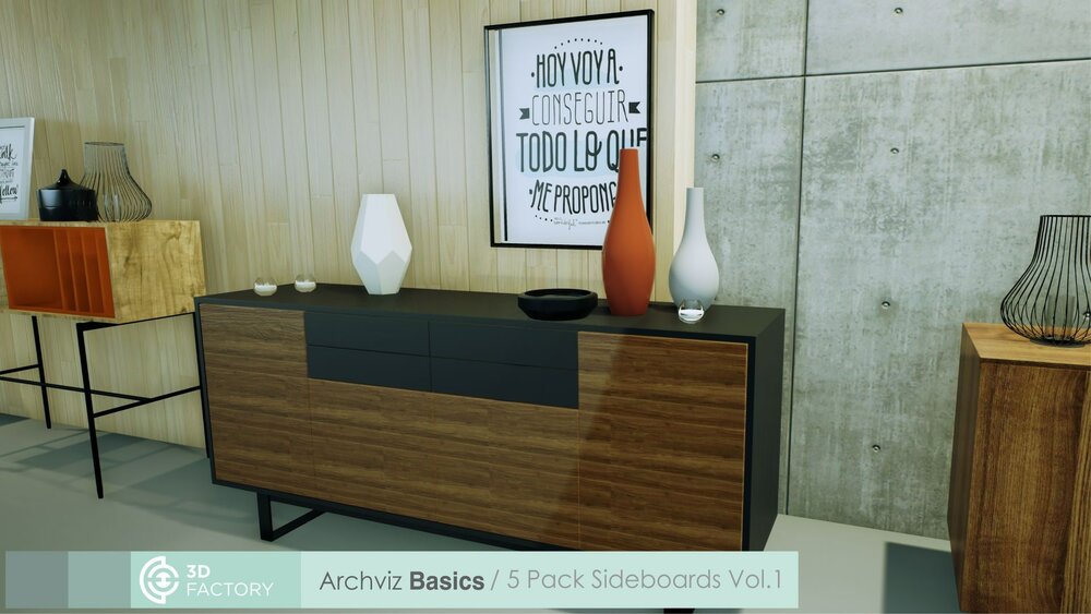 ArchViz Basics - 6 Pack Sideboards 