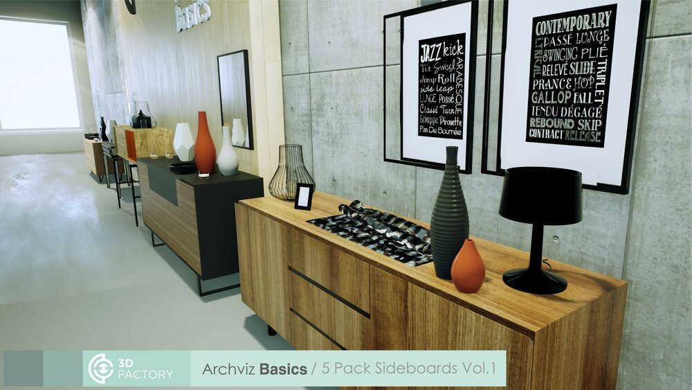 ArchViz Basics - 6 Pack Sideboards 