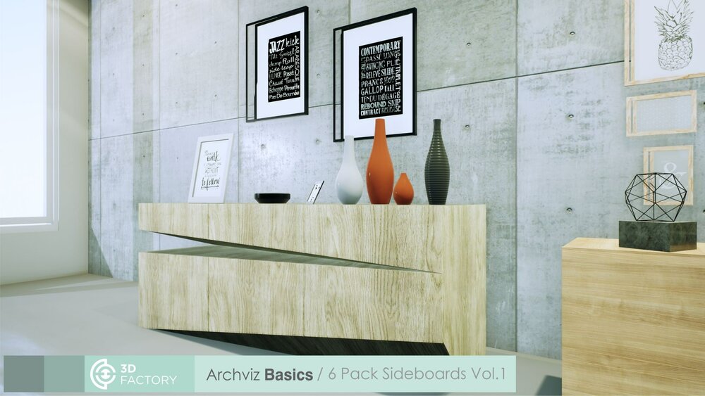 ArchViz Basics - 6 Pack Sideboards 