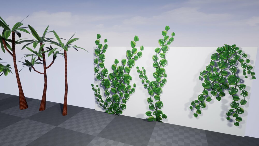 Stylized Fantasy Trees and Plants: ivy, palm, willow, tropical jungle foliage 