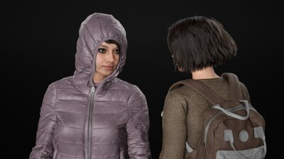 Woman - Winter Outfit 3 - Modular - Rigged 