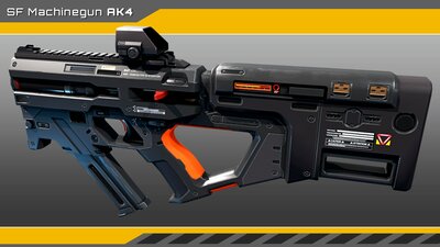 SciFi Machinegun AK4 Playable 