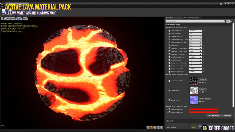 Active Lava Material Pack 