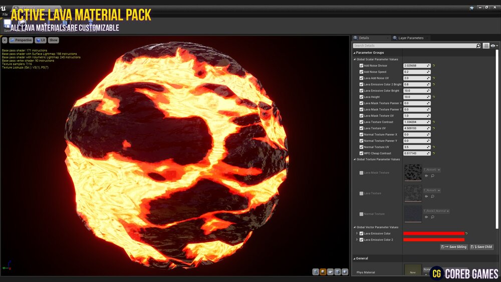 Active Lava Material Pack 