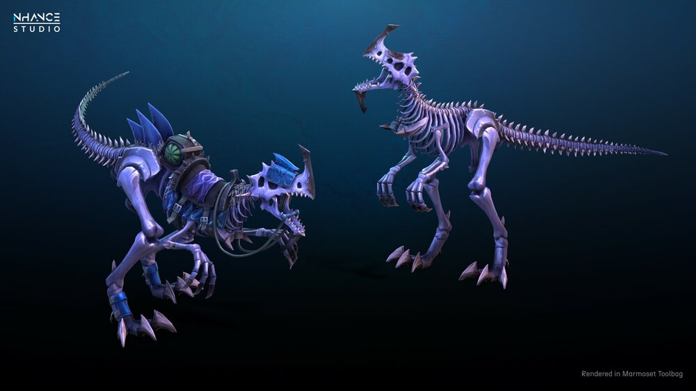 Stylized Fantasy Skeletal Dinosaur Mount 