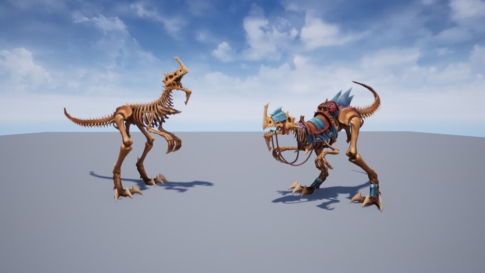 Stylized Fantasy Skeletal Dinosaur Mount 