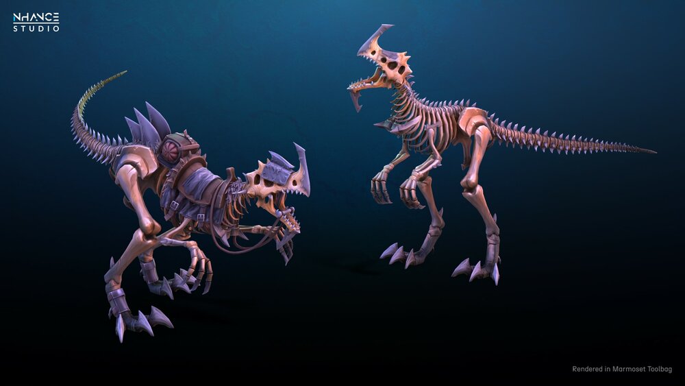 Stylized Fantasy Skeletal Dinosaur Mount 