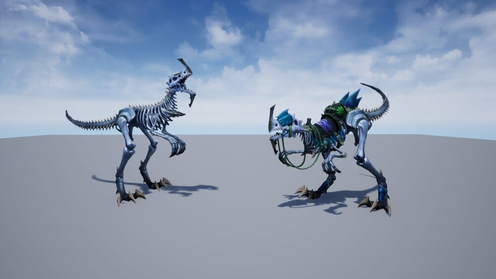 Stylized Fantasy Skeletal Dinosaur Mount 