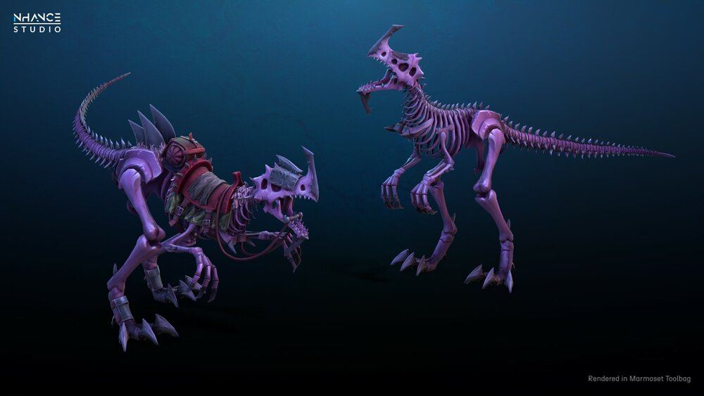 Stylized Fantasy Skeletal Dinosaur Mount 