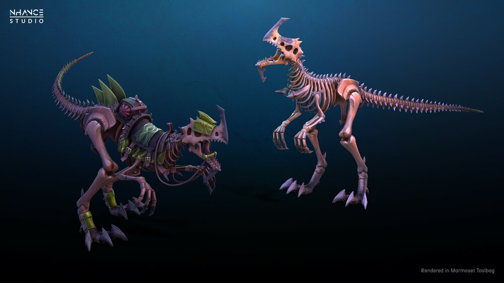 Stylized Fantasy Skeletal Dinosaur Mount 