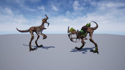 Stylized Fantasy Skeletal Dinosaur Mount 