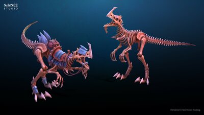 Stylized Fantasy Skeletal Dinosaur Mount 