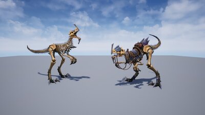 Stylized Fantasy Skeletal Dinosaur Mount 