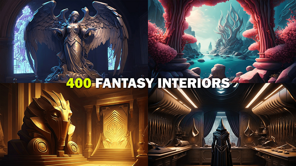 Pack of 400 Heroic Fantasy Interiors 